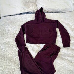 Xersion Burgundy Matching Tracksuit Set Medium Hoodie & Joggers Athleisure